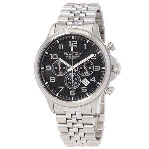 FX04649B NWT Nautica Fashion Men's Quartz Steel Authentic Watch